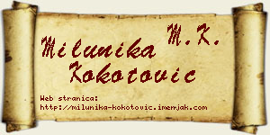 Milunika Kokotović vizit kartica